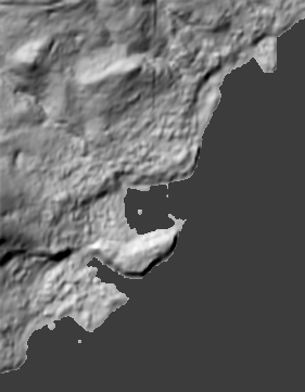 Raw elevation data of the terrain